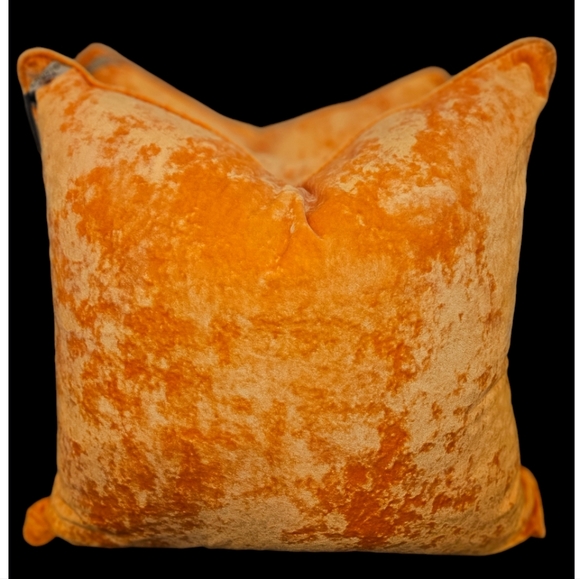 ONE - NWT Luxury Velvet Orange Oversized Throw Accent Pillow 24"x24"